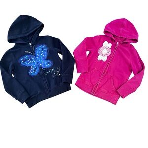 Girls Navy and Pink Hoodie Bundle.